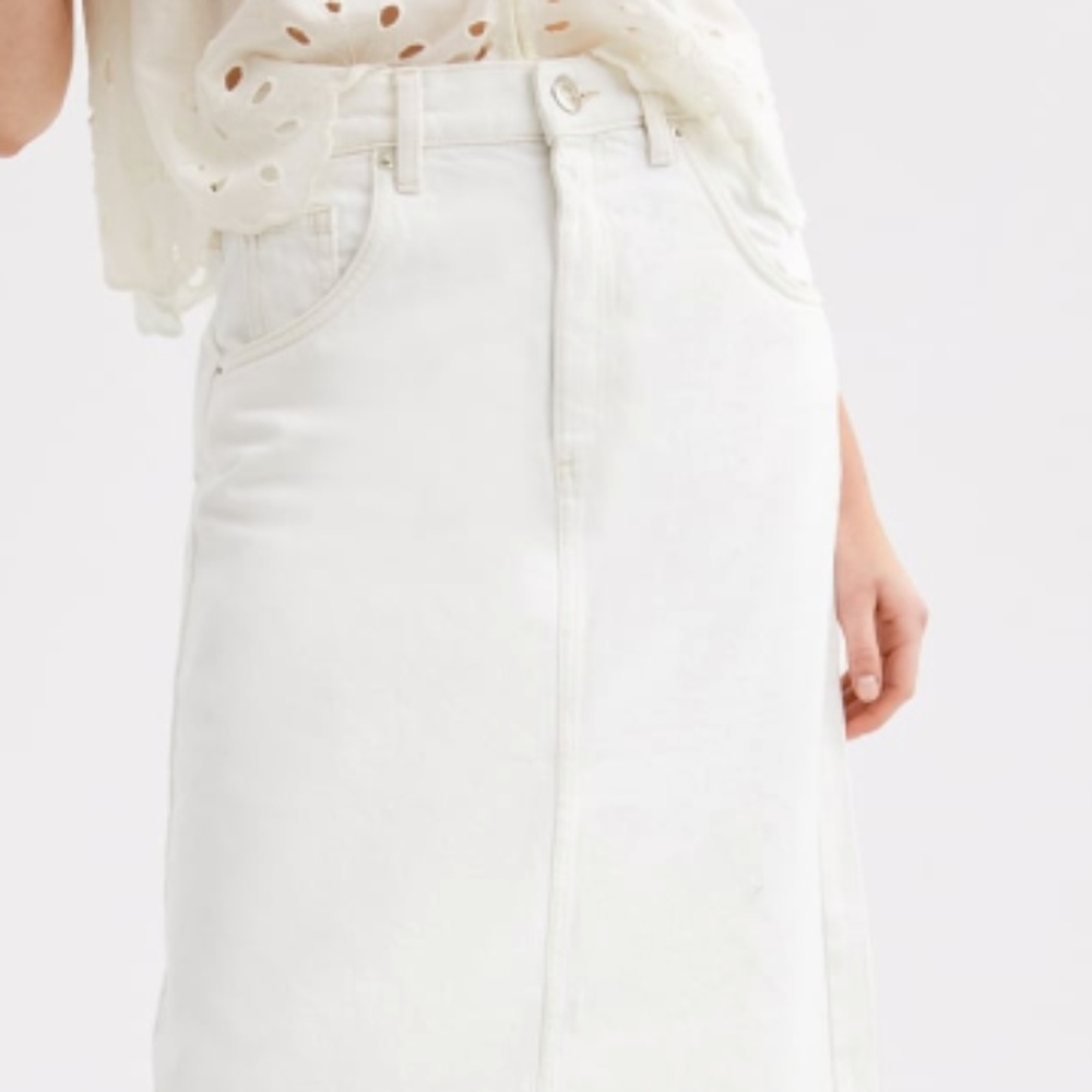 Zara White denim Skirt